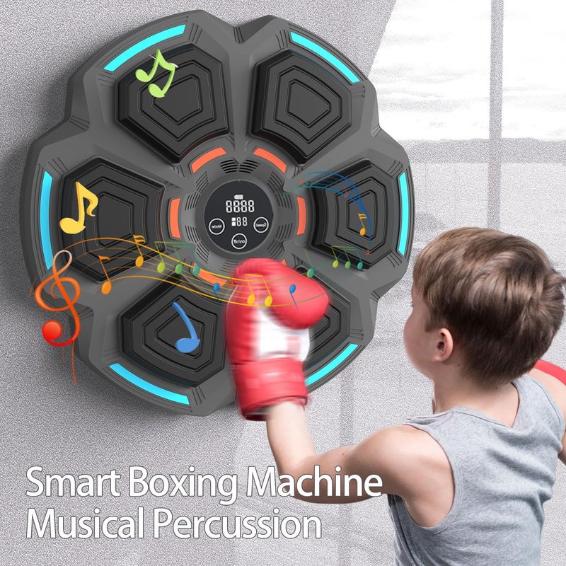 OurStarry Store Smart Music Boxing Machine for Adults and Kids, Training Machine with LED Electronic Wall Mounted, Home Indoor Workout Equipment with Premium Boxing Gloves - Image 5
